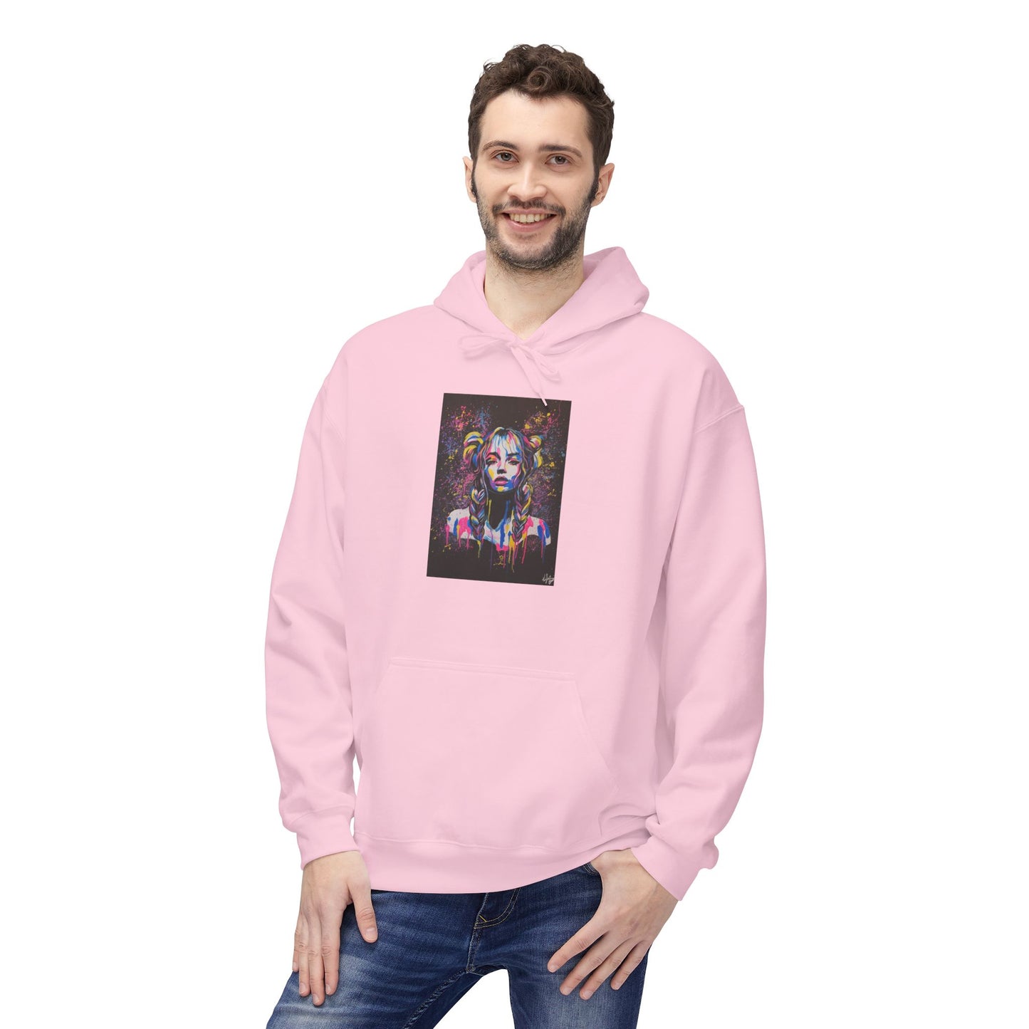 Vibrant Artistic Fleece Hoodie for Creative Souls