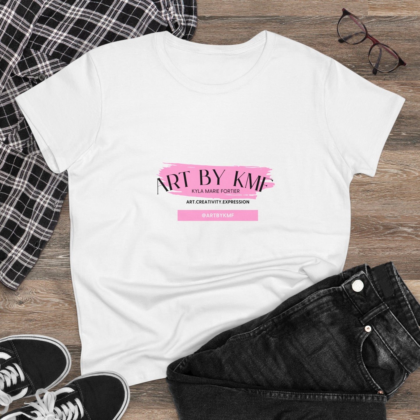 ART BY KMF LOGO Women's Midweight Cotton Tee