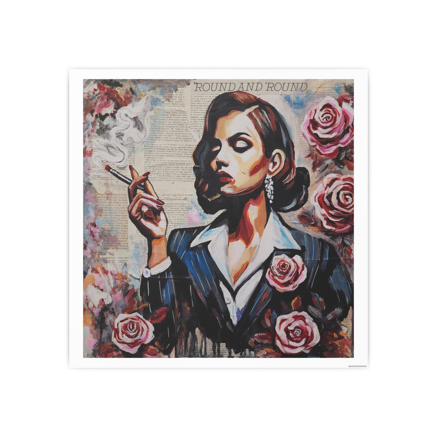 Smoke & Roses — Satin Art Print