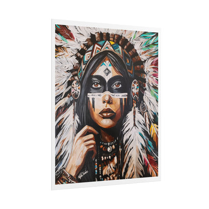 Ember Eyes Rolled Poster - Native American Inspired Wall Art