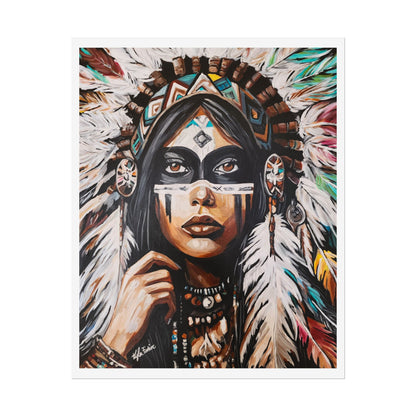 Ember Eyes Rolled Poster - Native American Inspired Wall Art