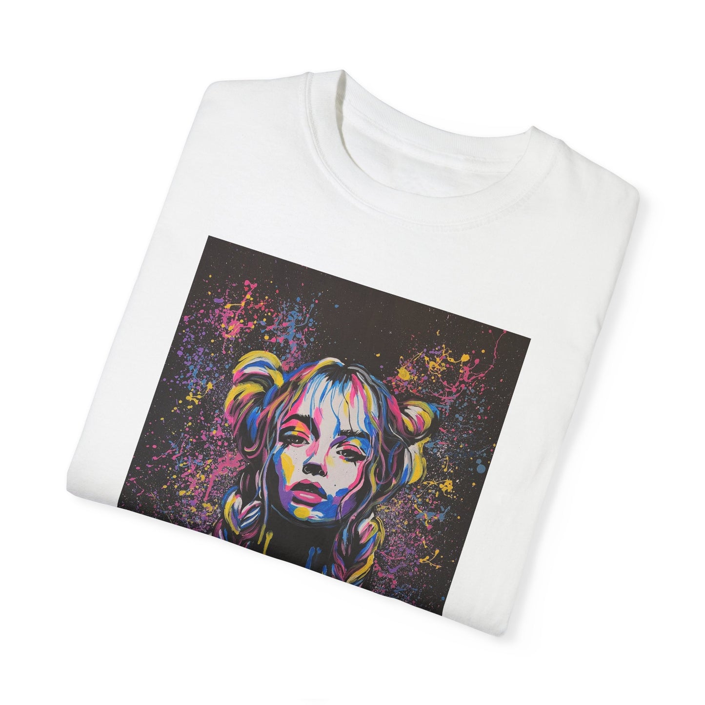 Vibrant Art Tee - Unisex Garment-Dyed T-shirt with Colorful Graffiti Design